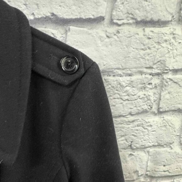 Michael Kors Pea Coat Womens Medium Black Wool Long - Picture 4 of 9